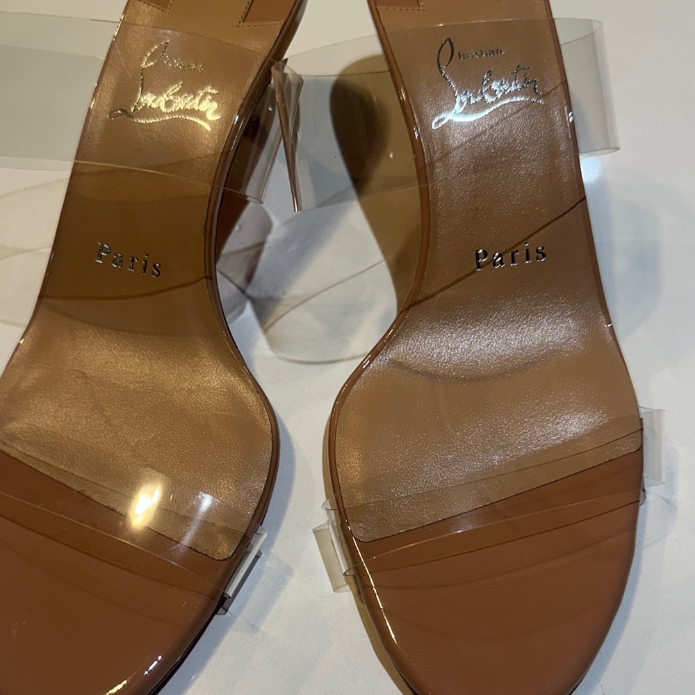 Christian Louboutin Brown and Clear Heels - Picture 4 of 4